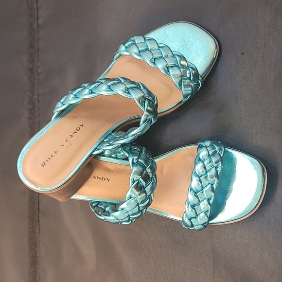 BRAND NEW ROCK&CANDY BY ZIGI DOUBLE BRAIDED STRAPS LOW BLOCK-HEEL SANDAL S2 - Picture 1 of 16